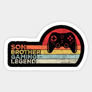 Son. Brother, Gaming Legend Funny Gaming Quote Retro Gamer Gift Sticker